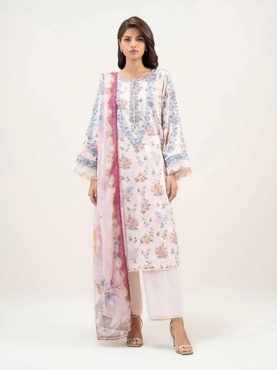 EMBROIDERED LAWN SUIT 3 PC